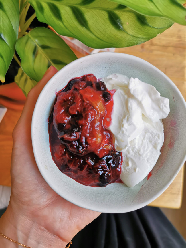 Recette Compote de Rhubarbe, Myrtille, Cardamome, Gingembre