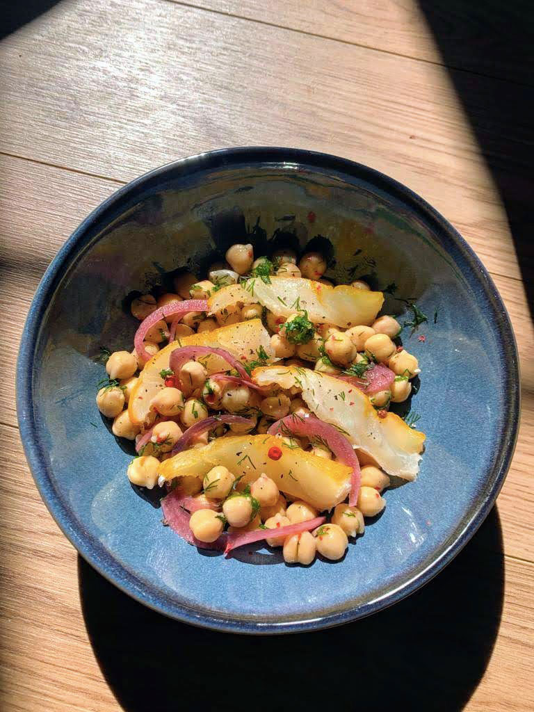 Salade de pois chiche et haddock fumé